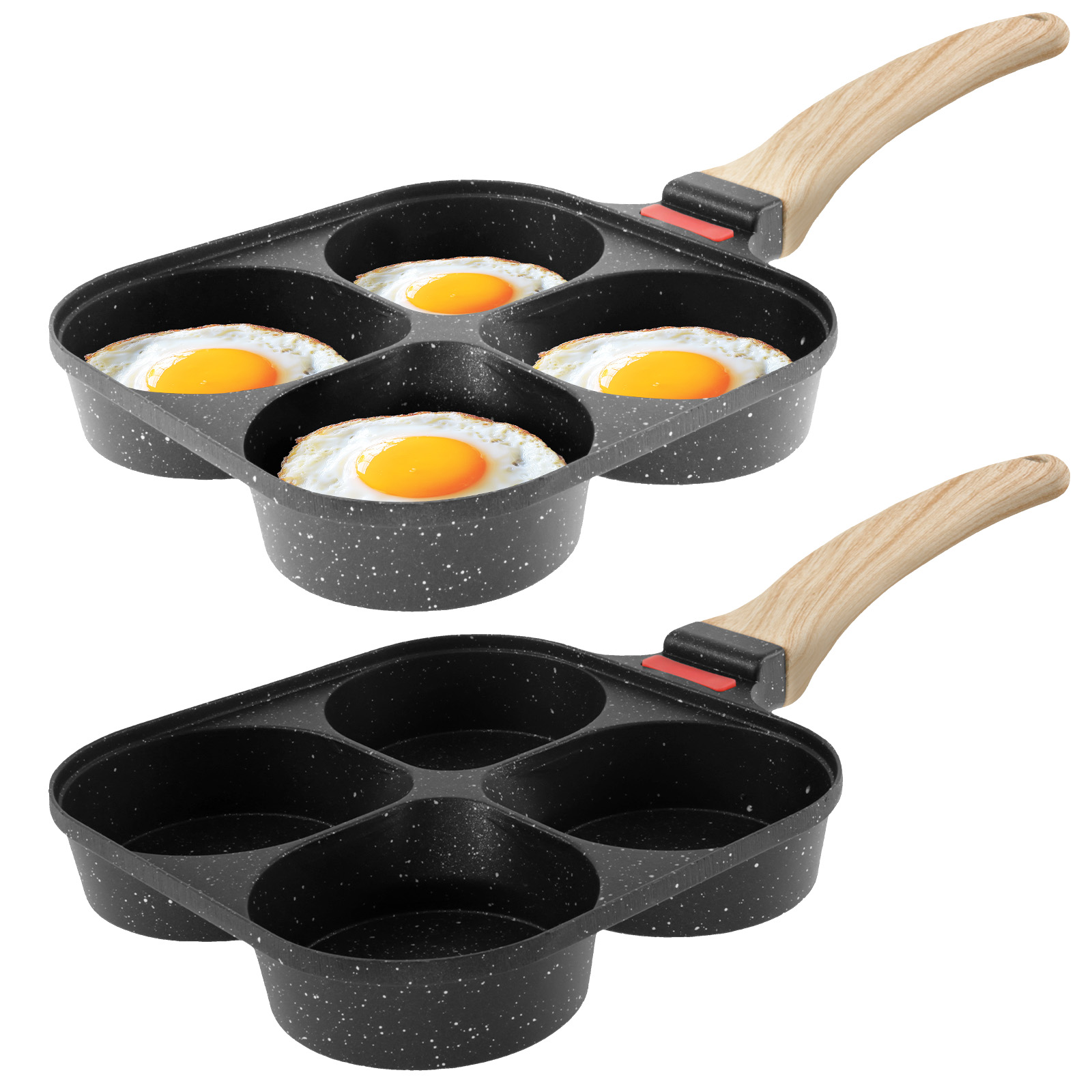 Mini Pancake Griddle - Eierbratpfanne, antihaftbeschichtete Pfannkuchenpfannen, 4 Tassen, Kochgeschirr,