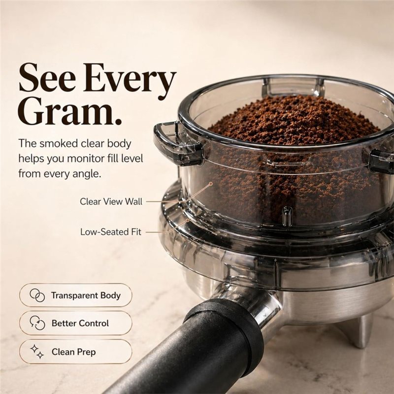 Breville Espresso Barista Express - Aktion! Twist-Lock-Siebträgertrichter 54 mm, Dosiertrichter für