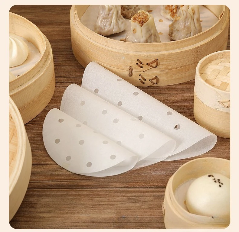 Bao Steamer Bamboo - 100 Stück Lebensmittelqualität Einweg-Dampfpapier Antihaft-Dampfpapier Dampfbrötchen