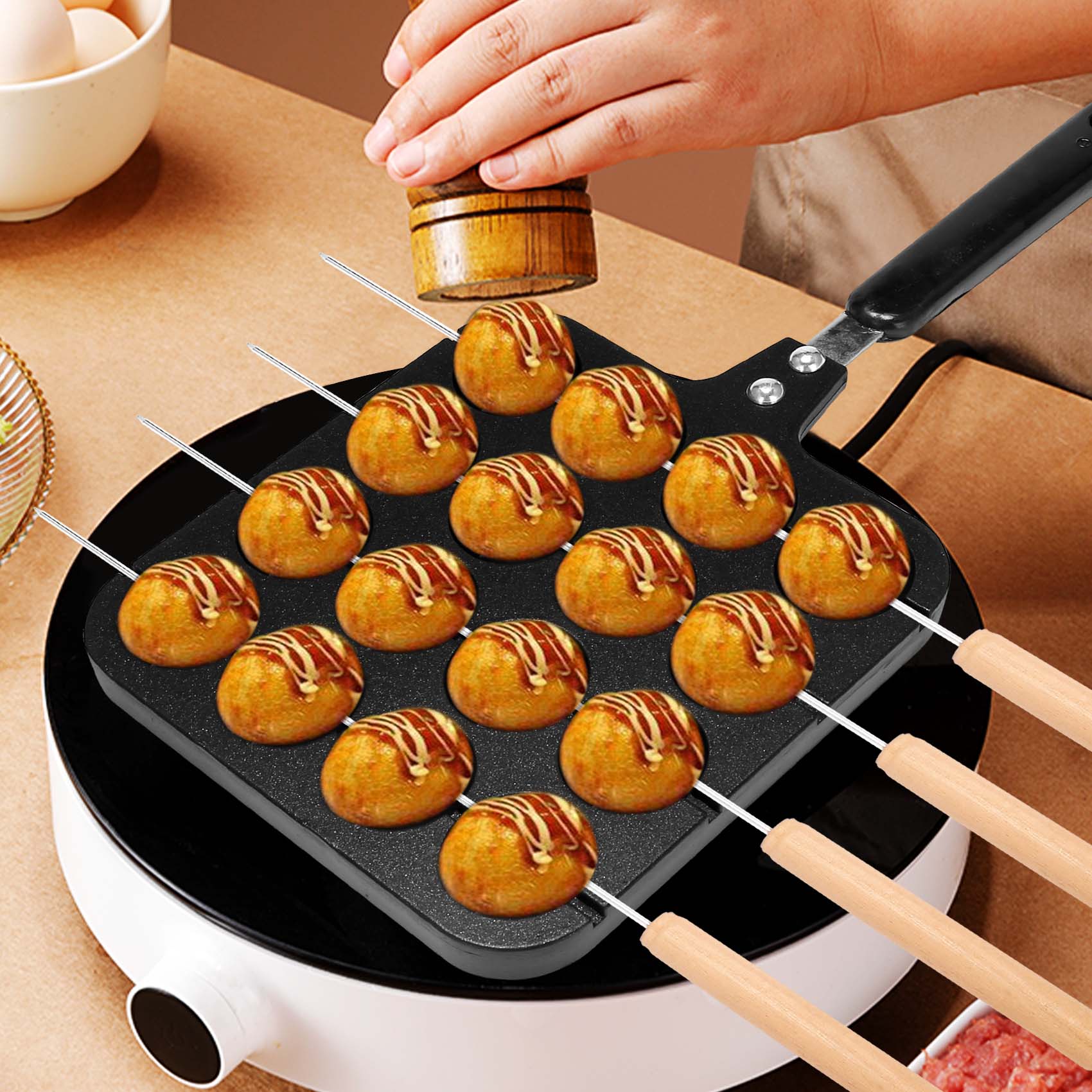 16-Loch-Aluminium-Takoyaki-Gri – Takoyaki Grill Plate Bewertung und Preis
