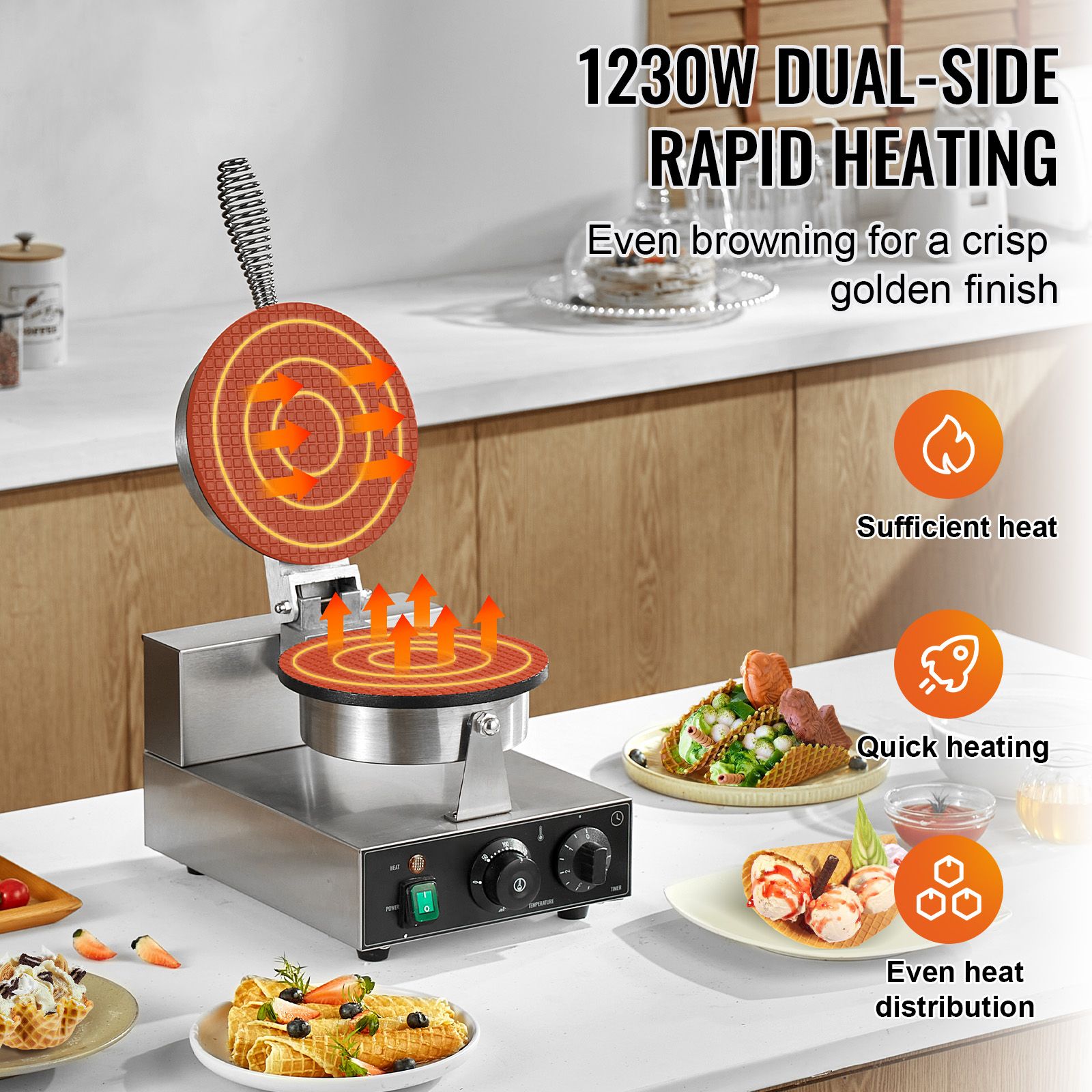 Elektrische Eiswaffelmaschine, – Waffle Cone Maker Bewertung und Preis